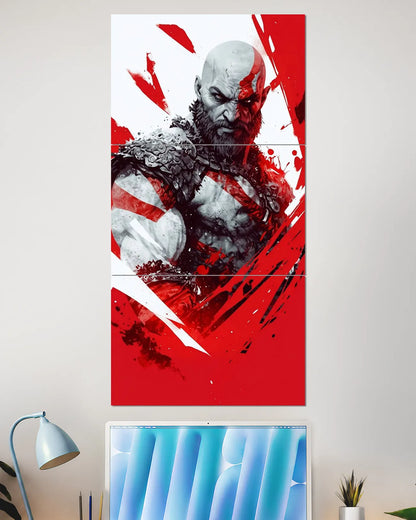 God of War Kratos Split Wall Art | Gaming Wall Poster