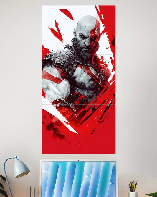 God of War Kratos Split Wall Art | Gaming Wall Poster
