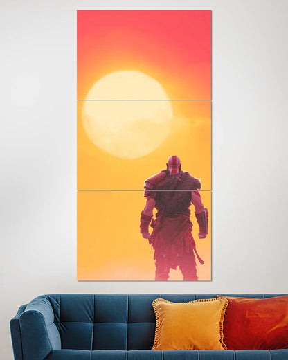 Kratos God of War Sunset Split Wall Poster | Gaming Wall Art