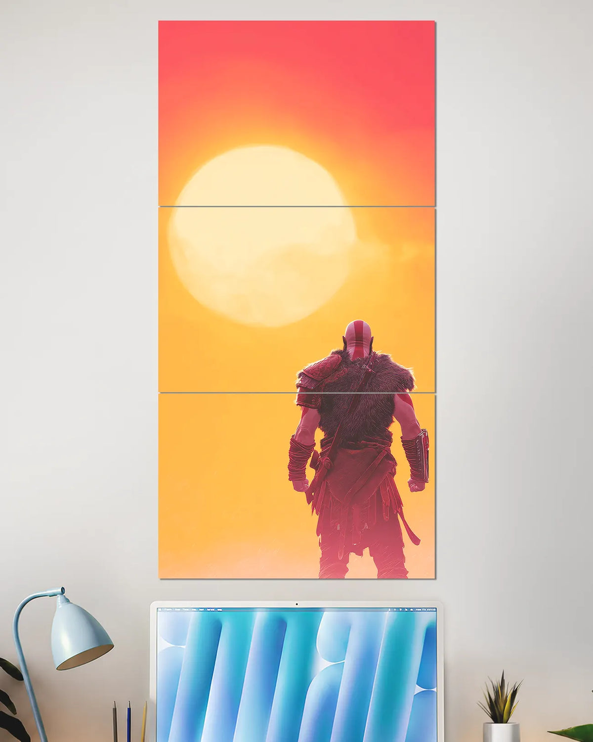 Kratos God of War Sunset Split Wall Poster | Gaming Wall Art