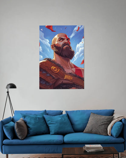 Kratos God of War Poster | Legendary Warrior Gaming Wall Art