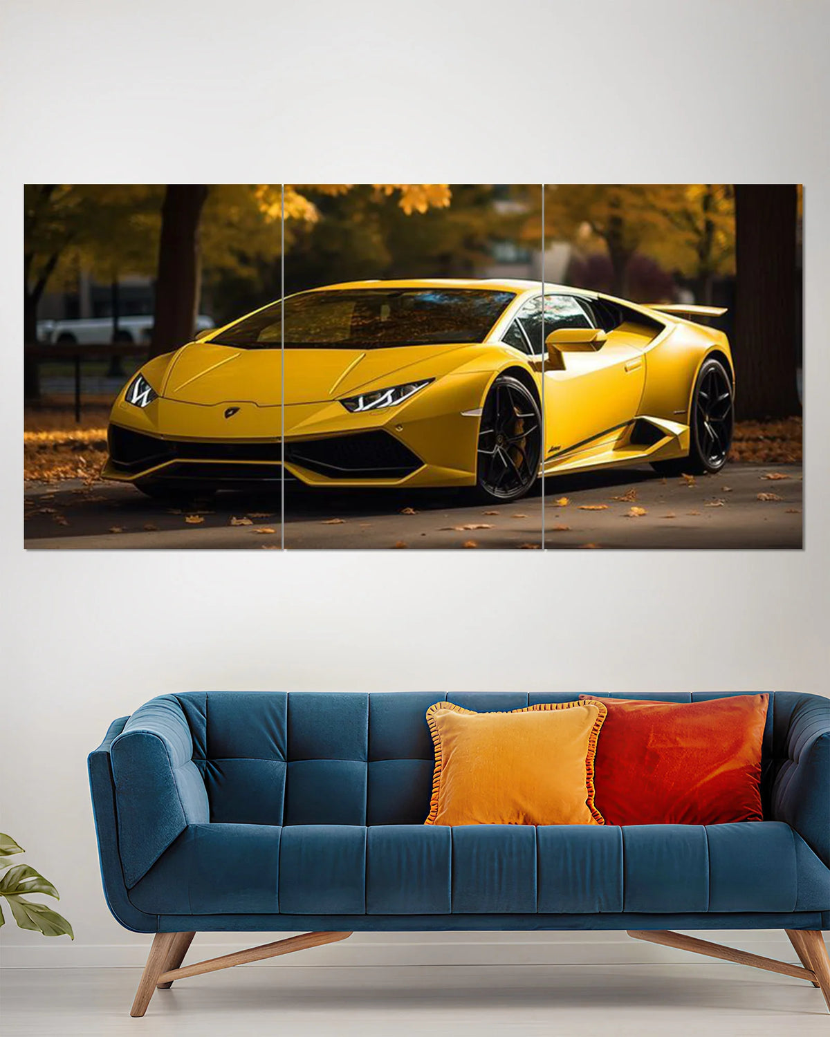 Lamborghini Huracan Yellow Split Wall Poster – Supercar Wall Art