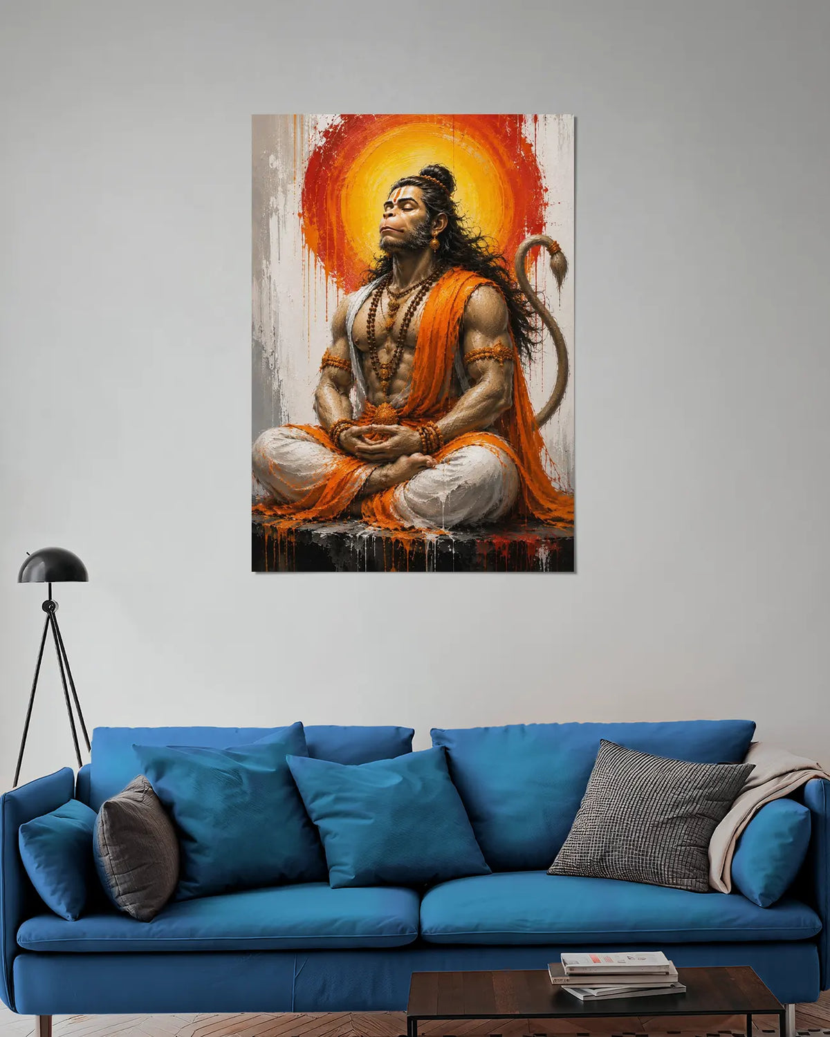 Lord Hanuman Meditation Wall Poster | Strength & Devotion Art