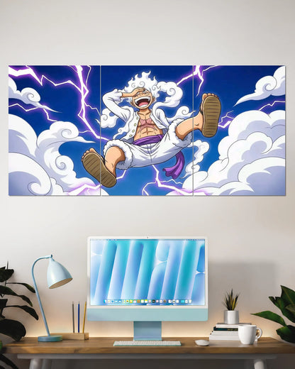 Luffy Split Wall Poster | One Piece Anime Wall Art
