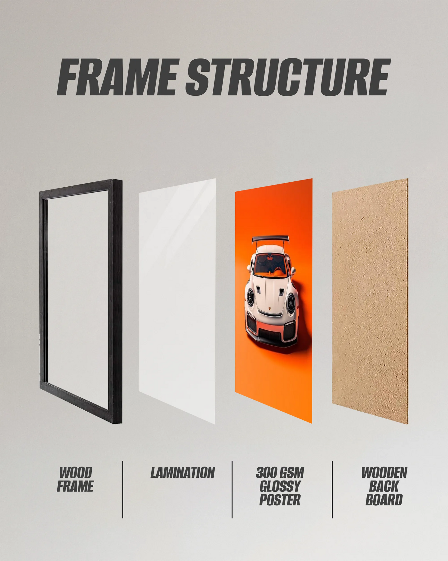 Porsche Sports Car Framed Poster | Luxury Car Wall Art