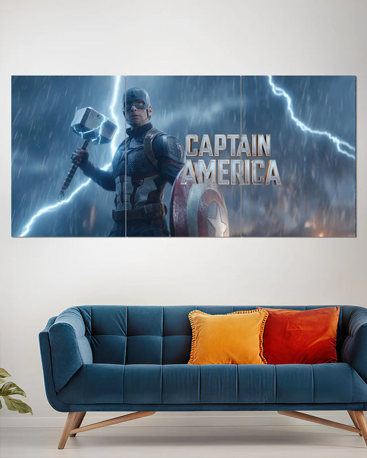 Captain America Mjolnir Split Wall Poster