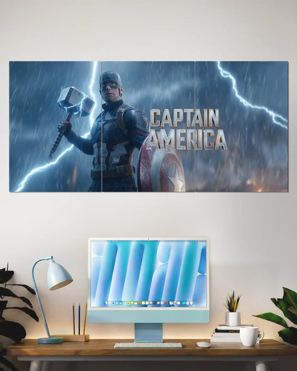 Captain America Mjolnir Split Wall Poster