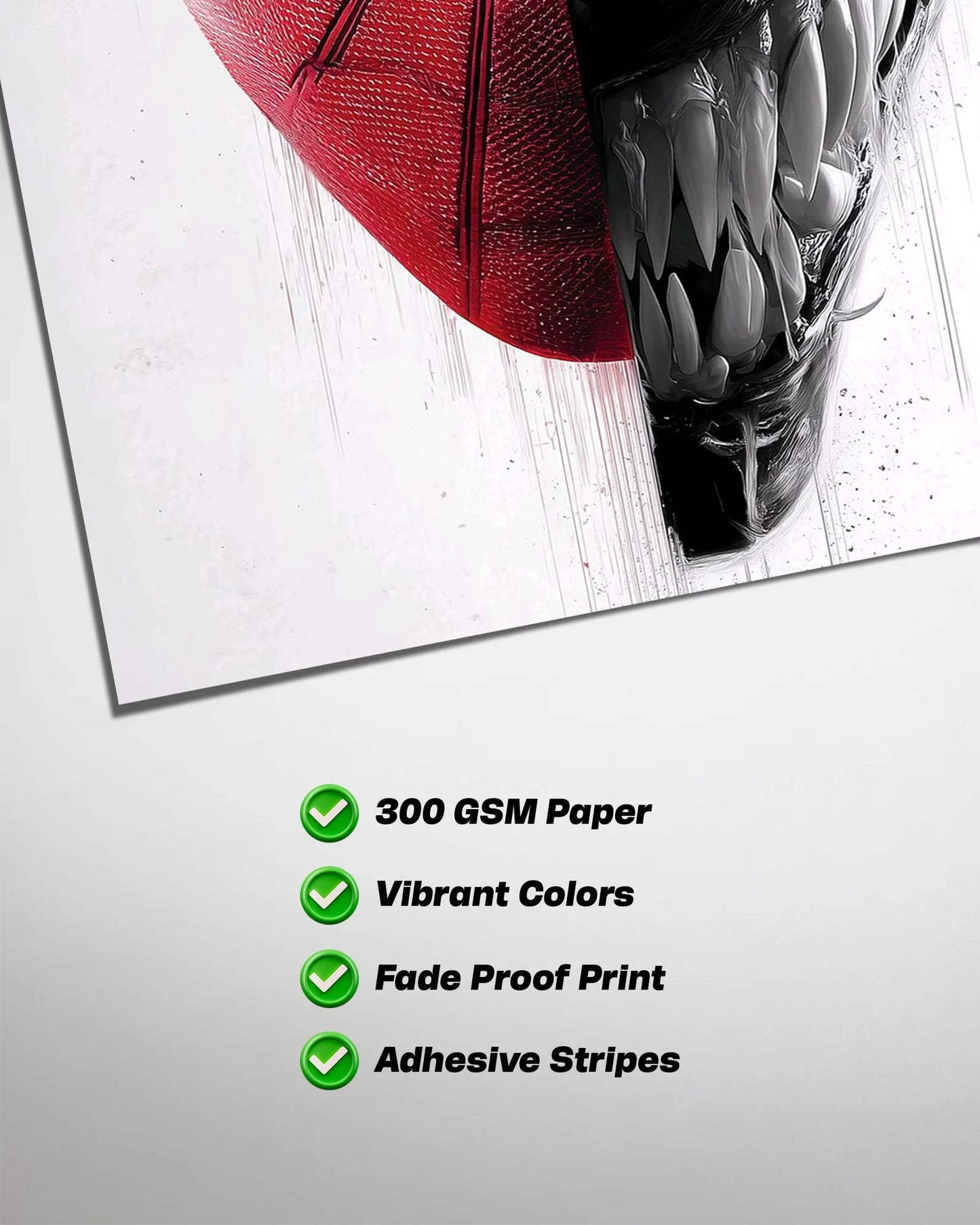 Spider-Man & Venom Split Face Poster | Marvel Symbiote Wall Art