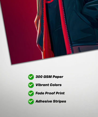 Miles Morales Neon Hoodie Poster | Spider-Verse Wall Art