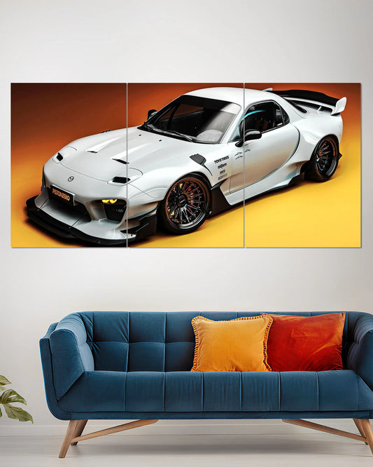 Mazda RX-7 FD White JDM Split Wall Poster