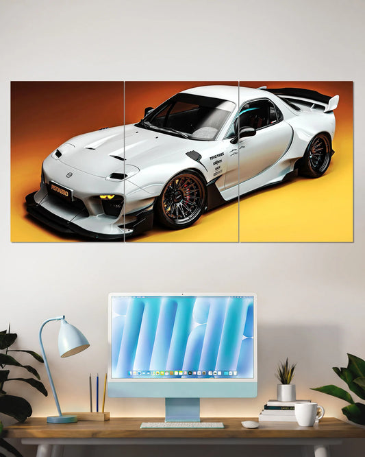Mazda RX-7 FD White JDM Split Wall Poster