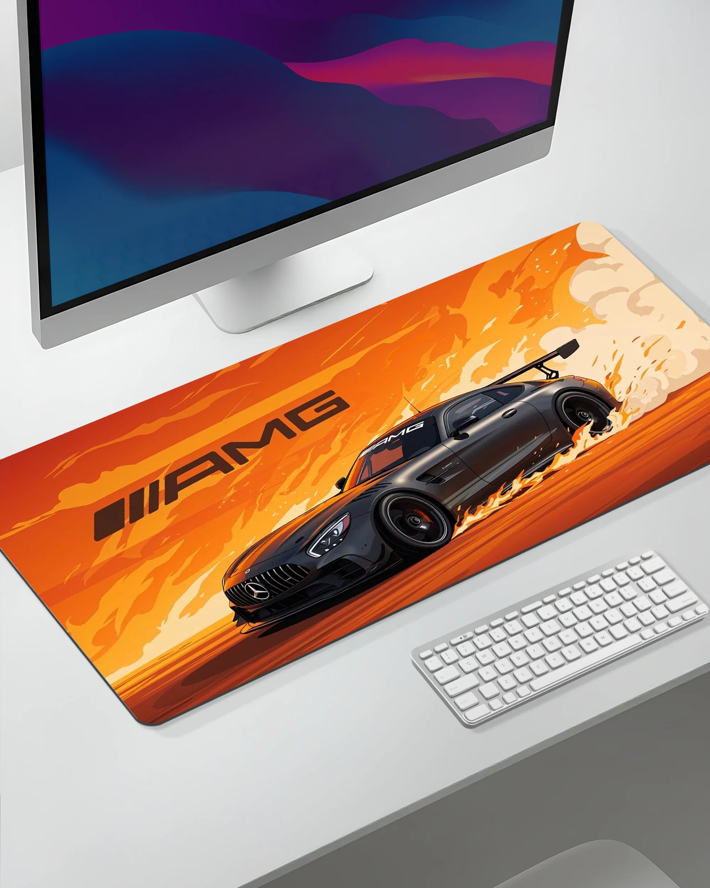 Mercedes-AMG GT R Drift Desk Mat | Performance Car Extended Gaming & Office Mouse Pad