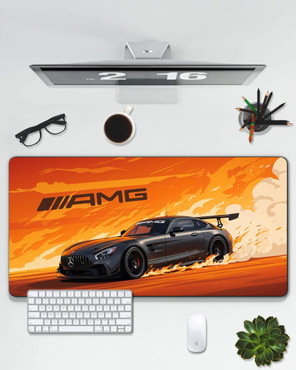 Mercedes-AMG GT R Drift Desk Mat | Performance Car Extended Gaming & Office Mouse Pad