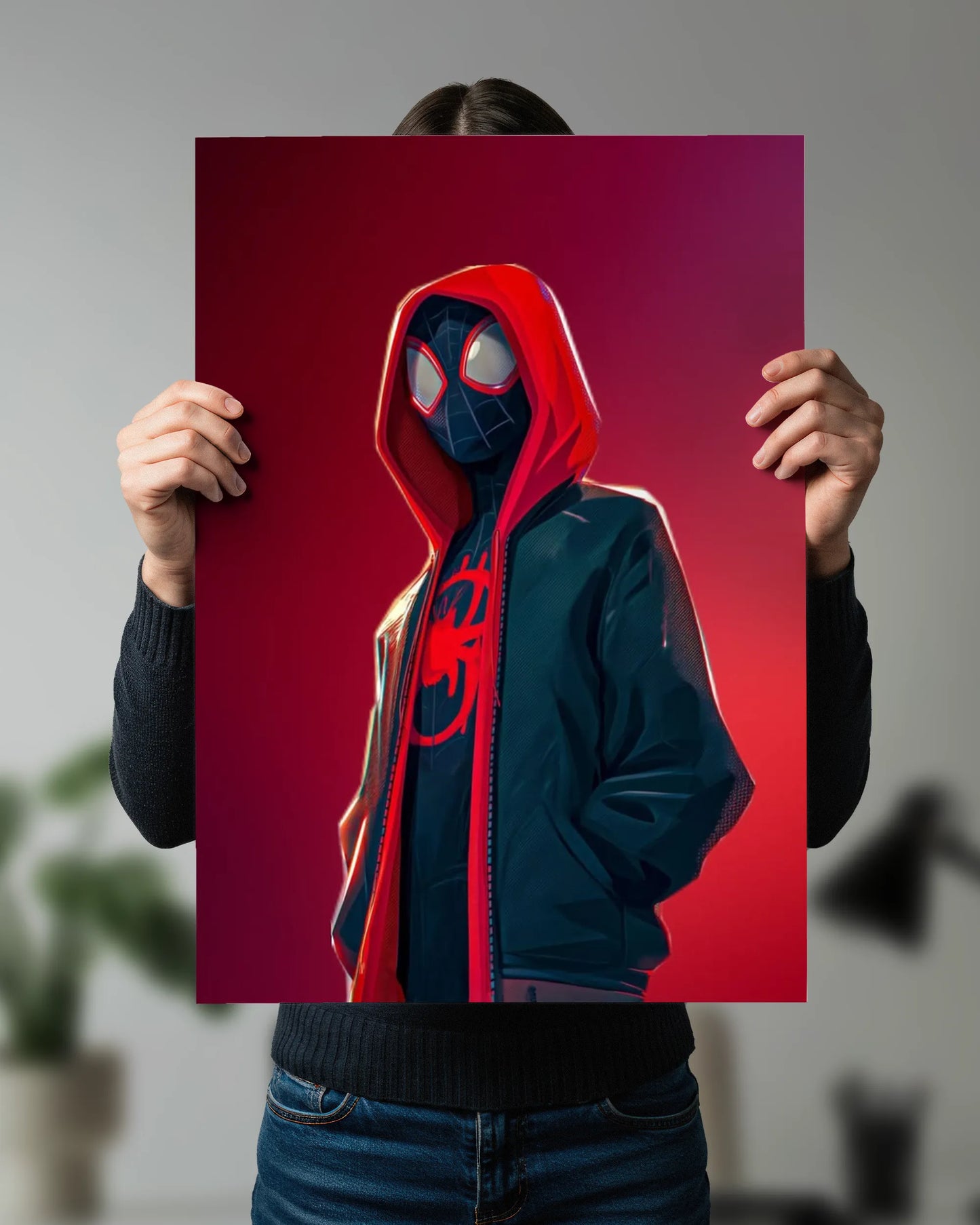 Miles Morales Neon Hoodie Poster | Spider-Verse Wall Art