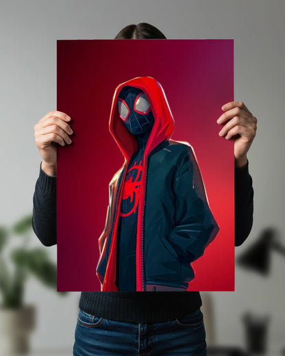 Miles Morales Neon Hoodie Poster | Spider-Verse Wall Art