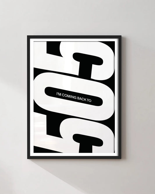 505 Minimal Typography Framed Poster | Modern Black & White Wall Art