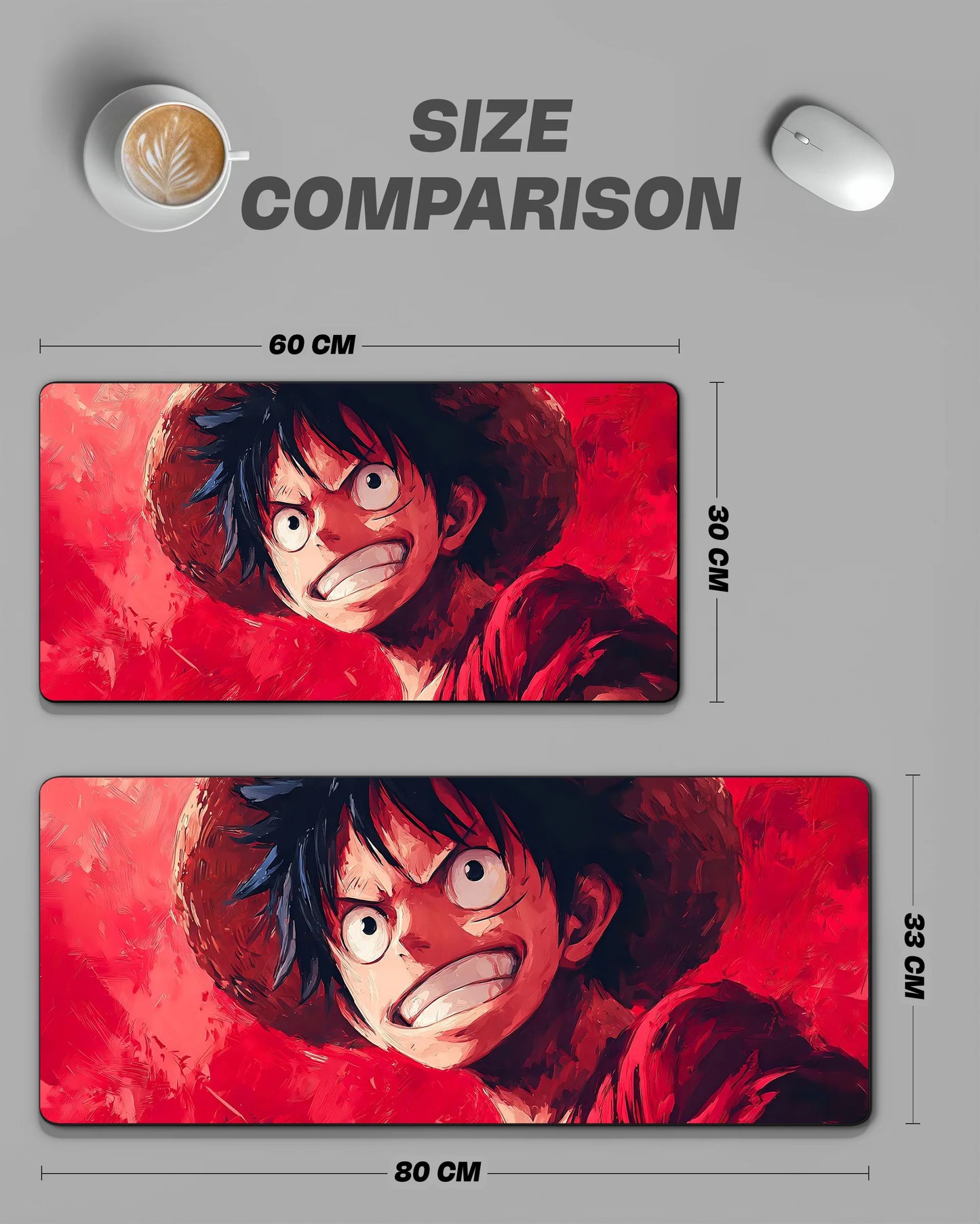 Monkey D. Luffy Desk Mat | One Piece Anime Extended Gaming & Office Mouse Pad