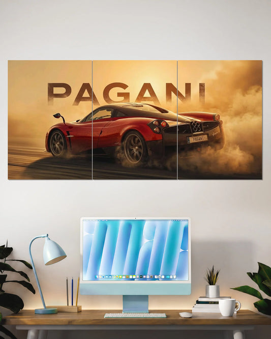 Pagani Huayra Red Split Wall Poster | Supercar Wall Art
