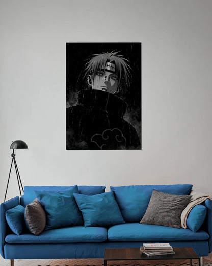 Pain Rain Aesthetic Poster | Naruto Akatsuki Dark Wall Art