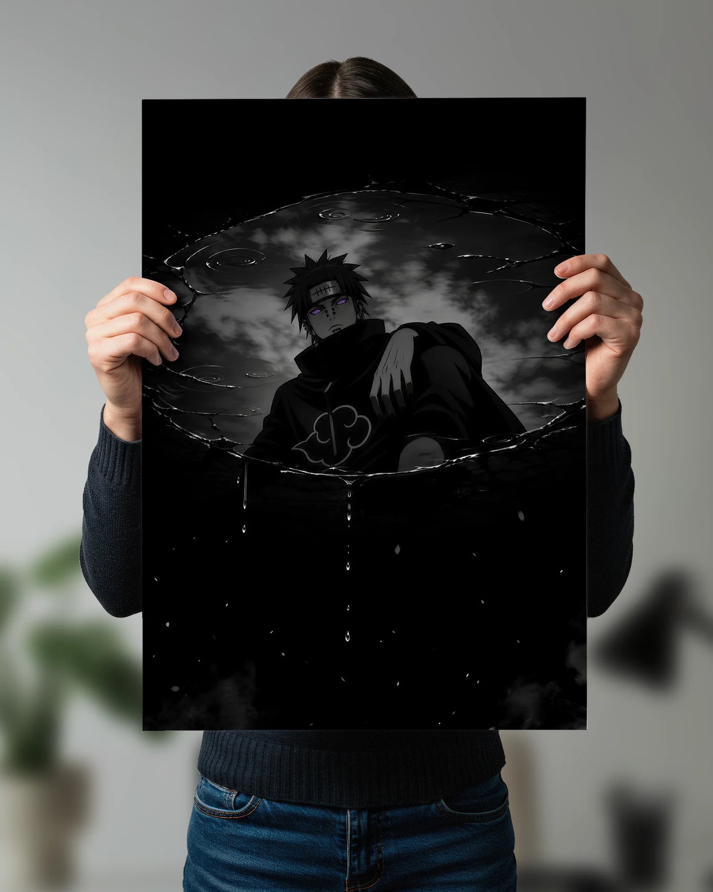 Pain Dark Rinnegan Reflection Poster | Naruto Akatsuki Anime Wall Art