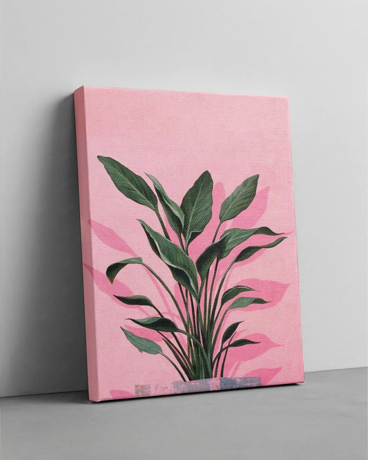 Pink Botanical Canvas Print | Aesthetic Plant Wall Art