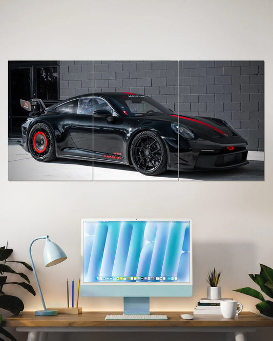 Porsche 911 GT3 Black Racing Split Wall