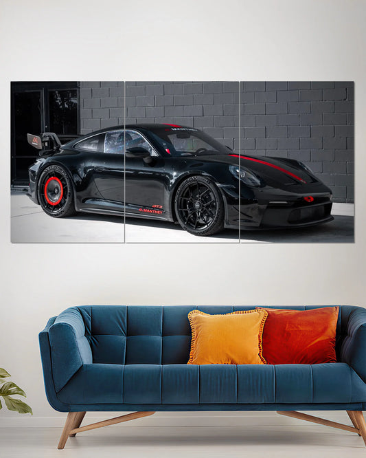 Porsche 911 GT3 Black Racing Split Wall