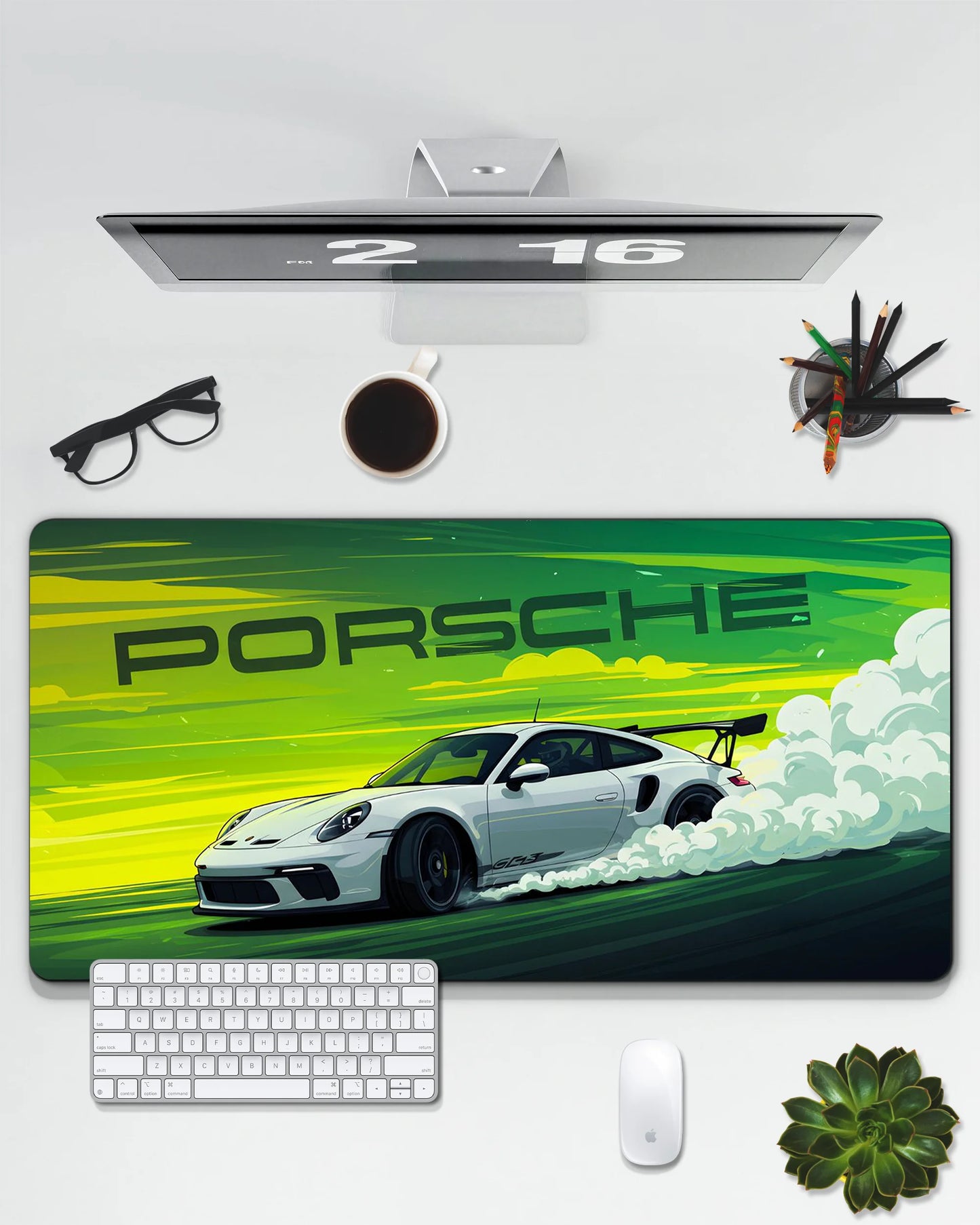 Porsche 911 GT3 RS Desk Mat | Performance Racing Extended Gaming & Office Mouse Pad