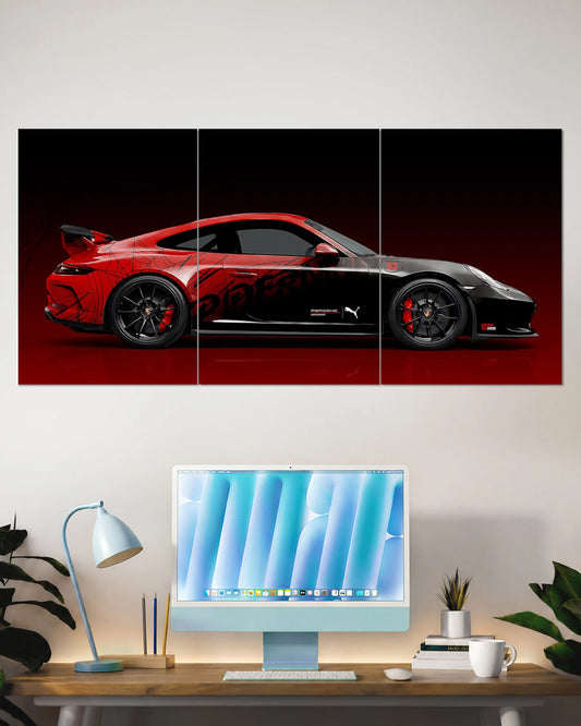Porsche 911 GT3 RS Split Wall Poster
