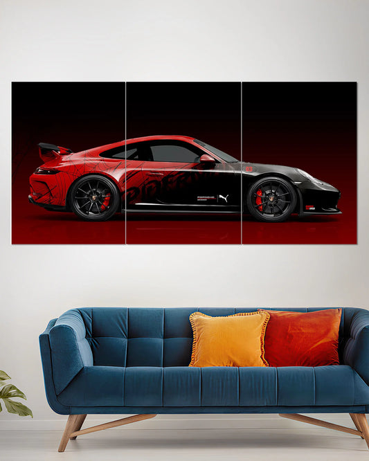 Porsche 911 GT3 RS Split Wall Poster