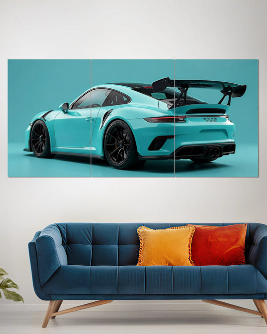 Porsche 911 GT3 RS Turquoise Car Wall