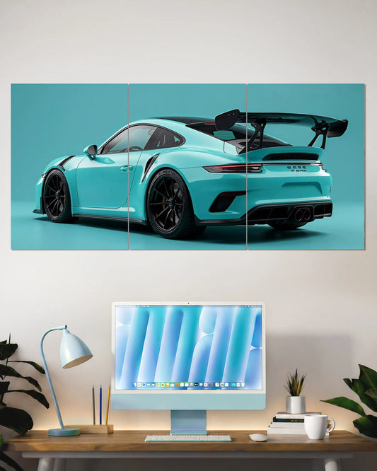 Porsche 911 GT3 RS Turquoise Car Wall
