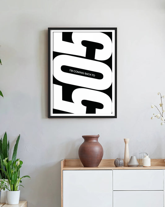 505 Minimal Typography Framed Poster | Modern Black & White Wall Art