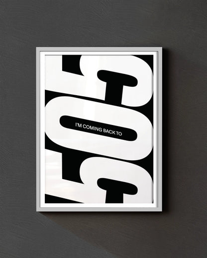 505 Minimal Typography Framed Poster | Modern Black & White Wall Art