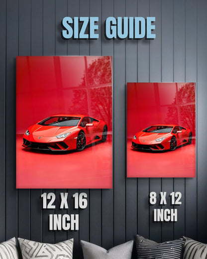 Red Supercar Wall Art | Metal Poster
