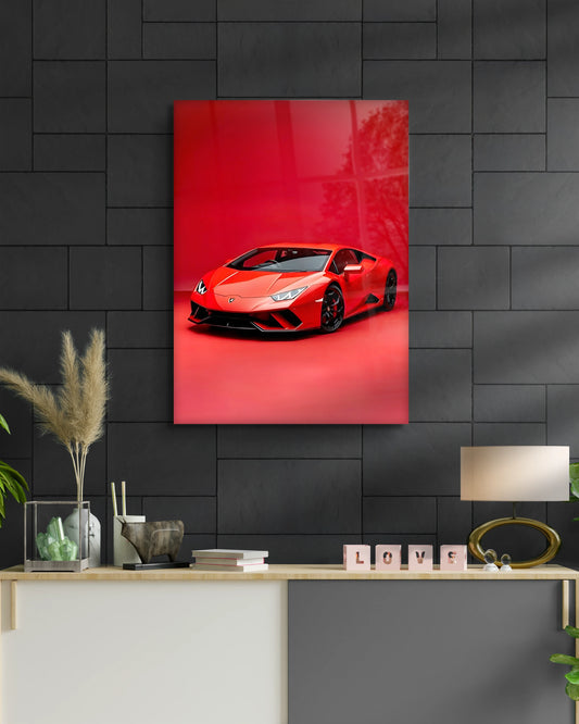 Red Supercar Wall Art | Metal Poster