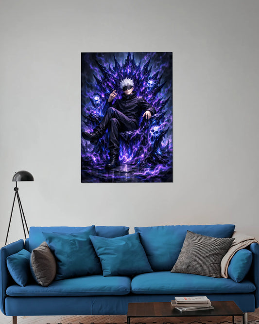 Satoru Gojo Shadow Throne Poster | Jujutsu Kaisen Anime Wall Art