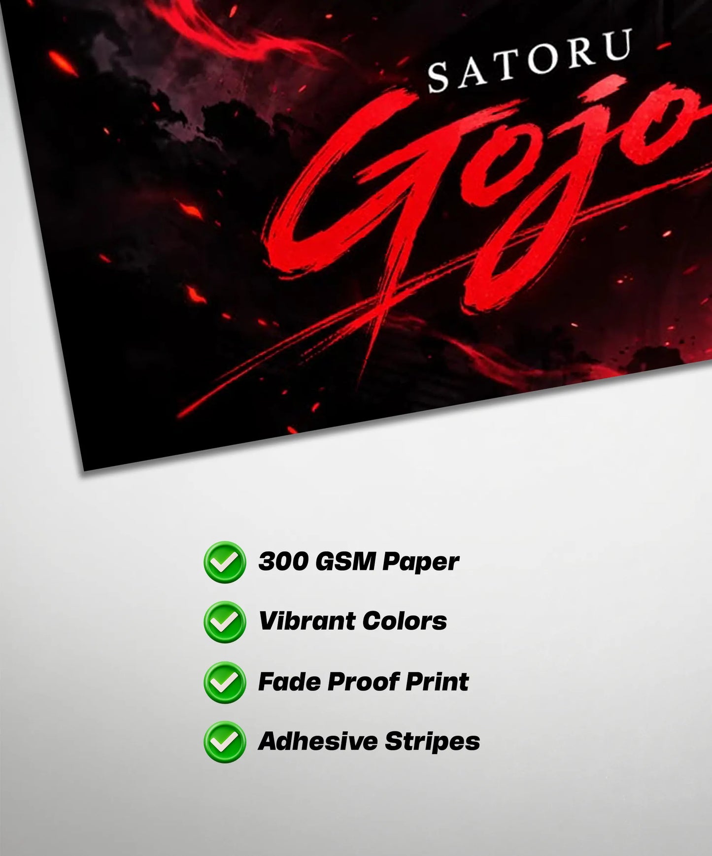 Satoru Gojo Crimson Aura Poster | Jujutsu Kaisen Anime Wall Art