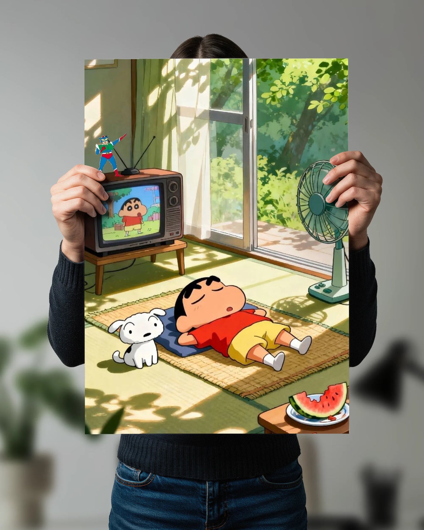 Shinchan Summer Afternoon Poster | Cozy Anime Wall Art