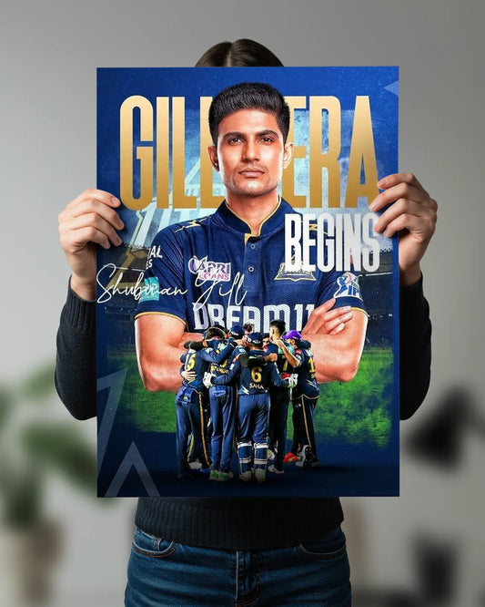 Shubman Gill Cricket Wall Poster | Gujarat Titans