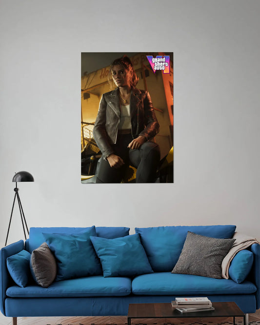 GTA VI Lucia Poster | Grand Theft Auto 6 Gaming Wall Art