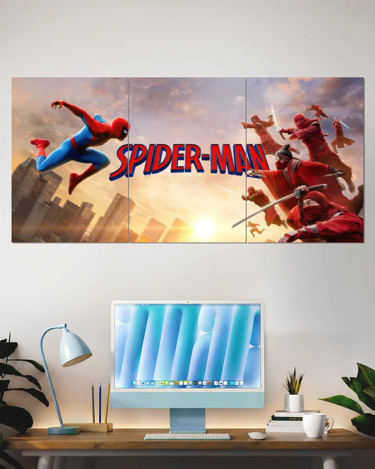 Spider-Man Ninja Warriors Battle Split Wall Poster