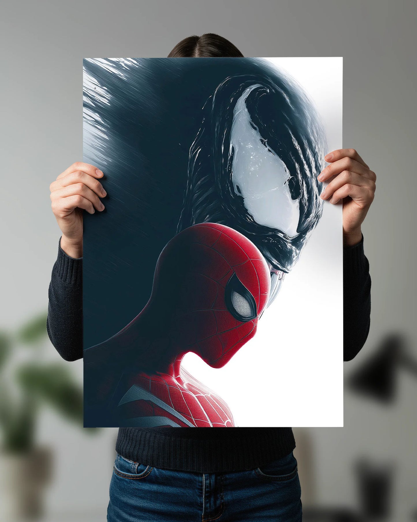 Spider-Man & Venom Shadow Poster | Marvel Symbiote Wall Art