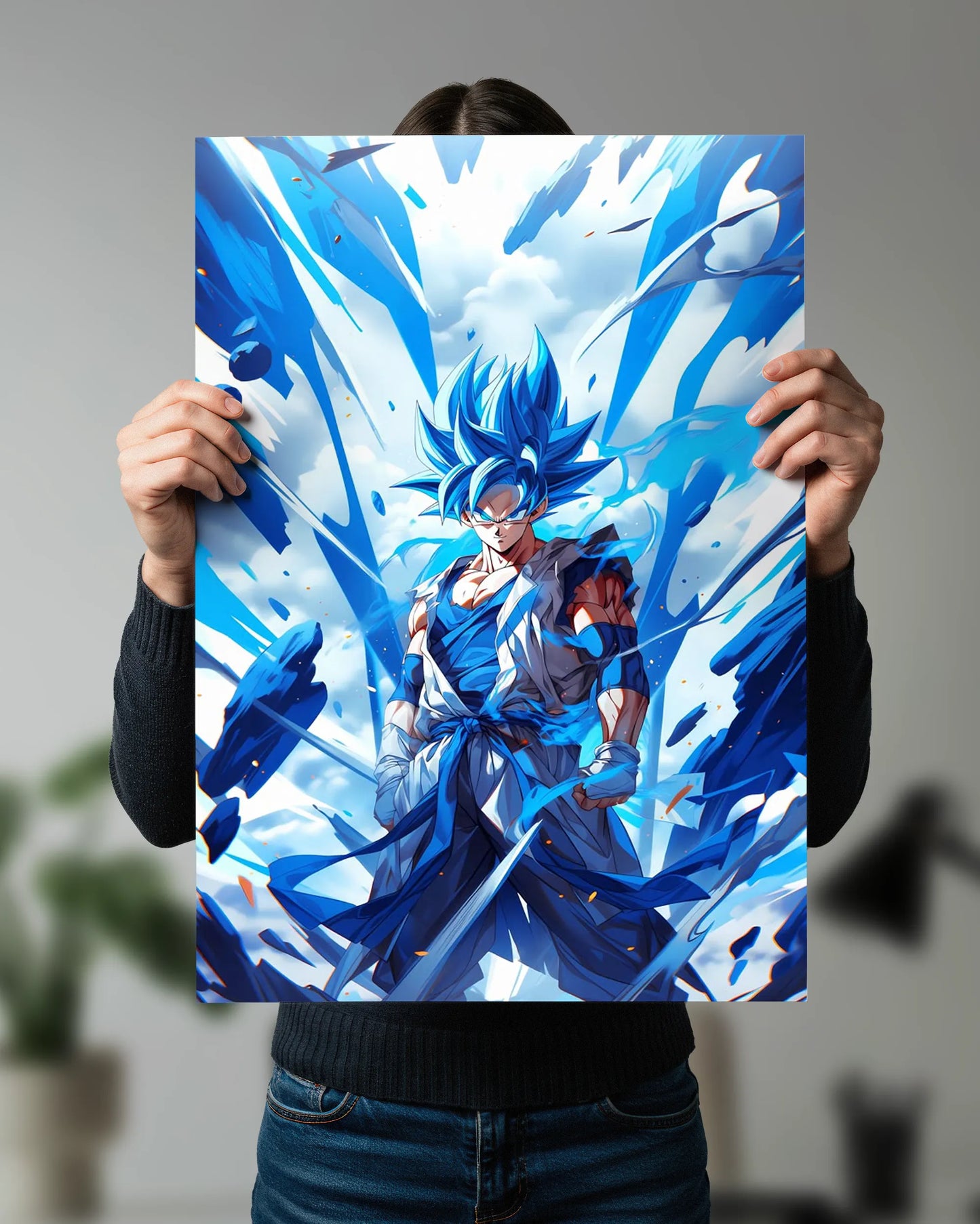Super Saiyan Blue Goku Poster | Dragon Ball Anime Wall Art