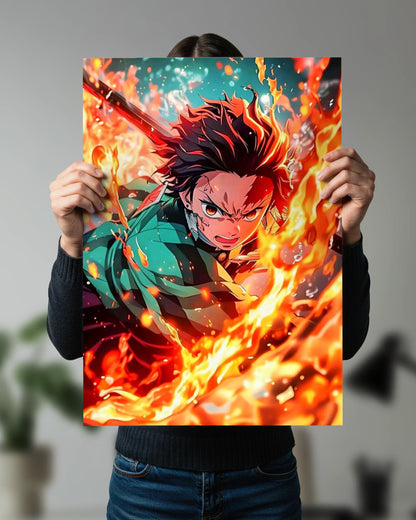 Tanjiro Flame Breathing Poster | Demon Slayer Anime Wall Art