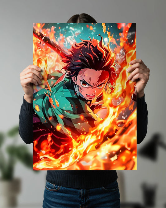 Tanjiro Flame Breathing Poster | Demon Slayer Anime Wall Art