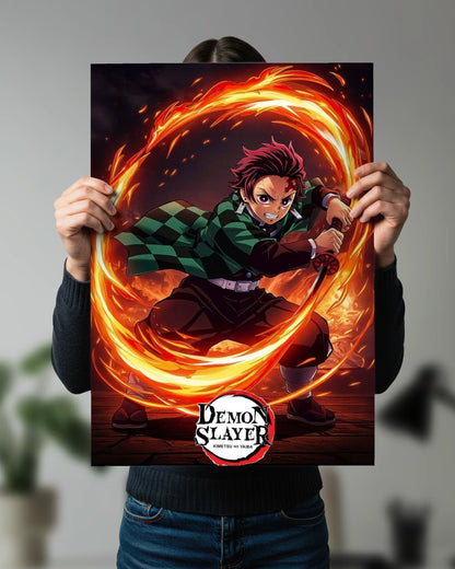 Tanjiro Flame Ring Poster | Demon Slayer Anime Wall Art