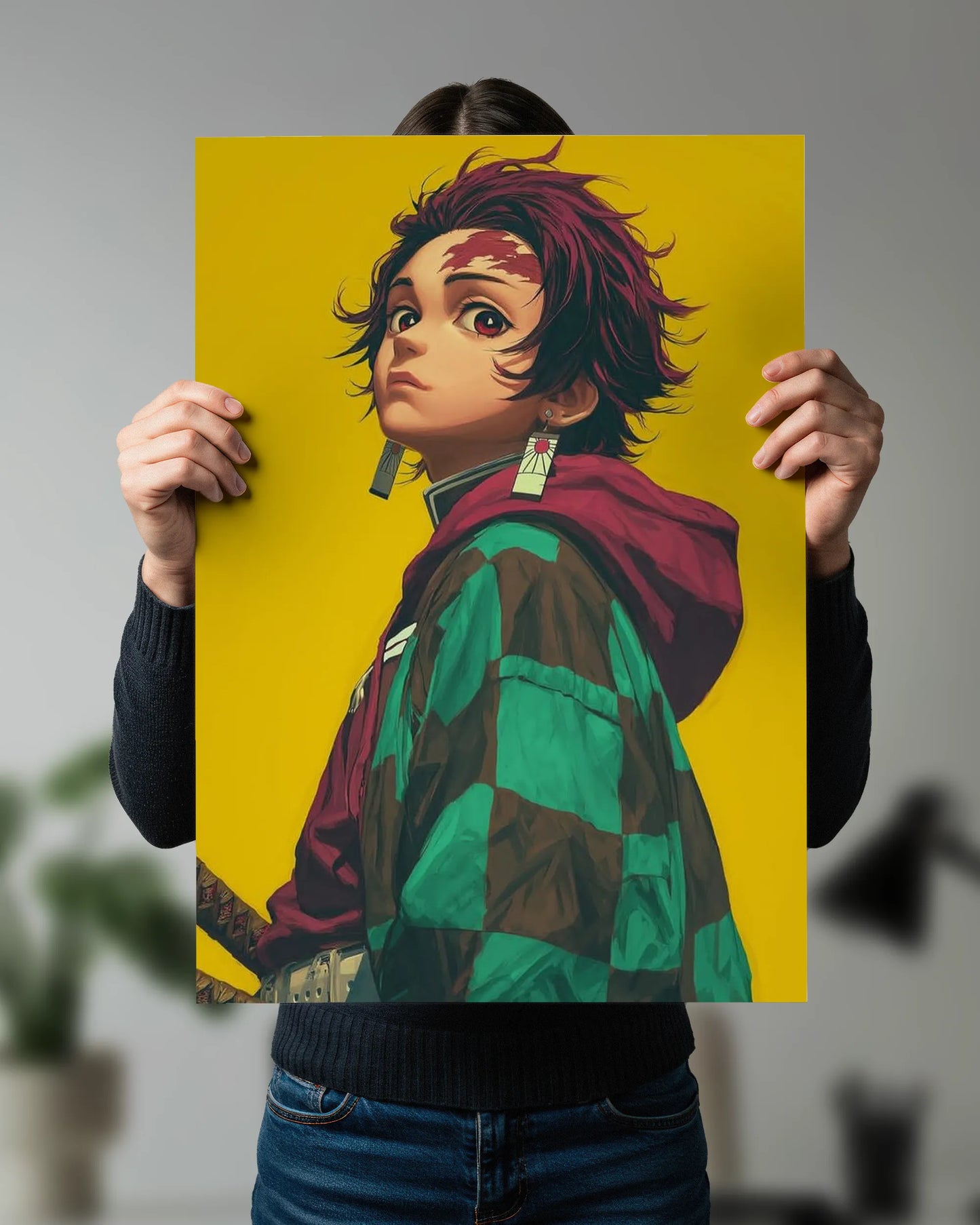 Tanjiro Yellow Aesthetic Poster | Demon Slayer Anime Wall Art