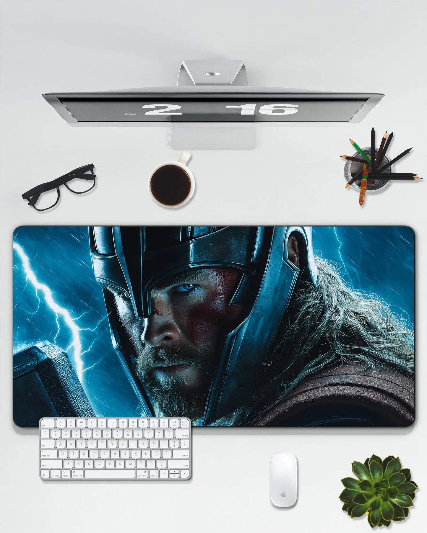 Thor Lightning Desk Mat | Marvel Superhero Extended Gaming & Office Mouse Pad