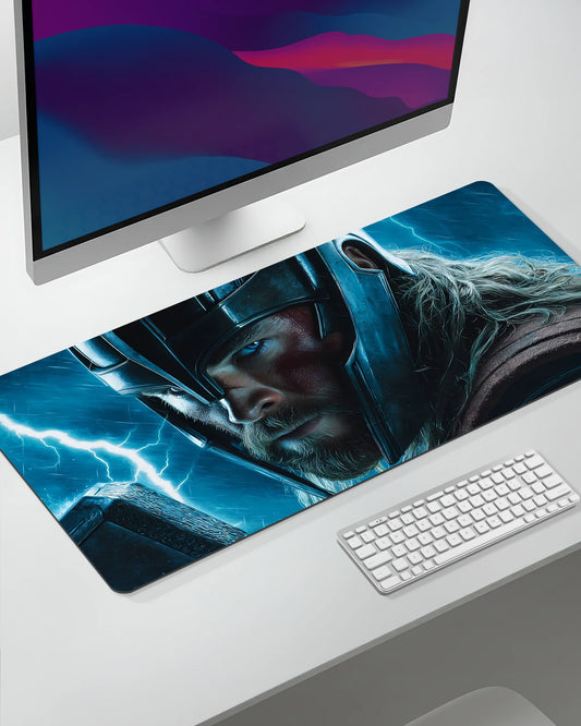 Thor Lightning Desk Mat | Marvel Superhero Extended Gaming & Office Mouse Pad